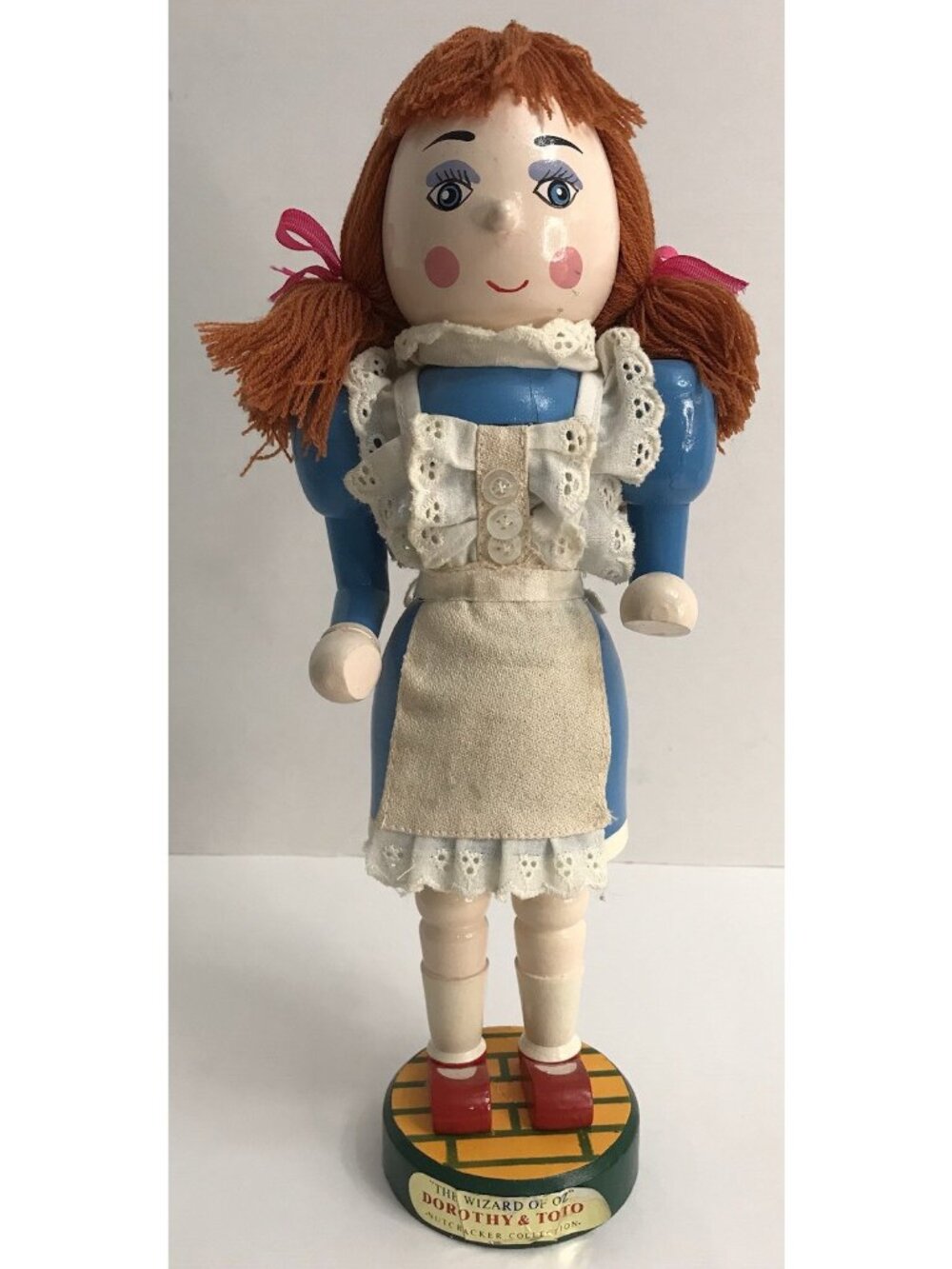 Wizard of Oz Nutcracker Dorothy 14" Kurt Adler Vintage 1990's Wood *Missing Toto